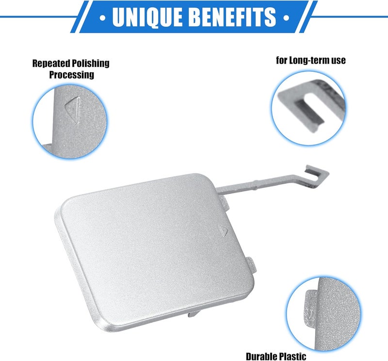 VekAuto Tow Hook Eye Hole Cover Cap Compatible for Mercedes-Benz W211 E-Class E280 E320 E350 E550 E500 E55 2002-2008, Durable Plastic Silver Tone Rear Right - Image 3